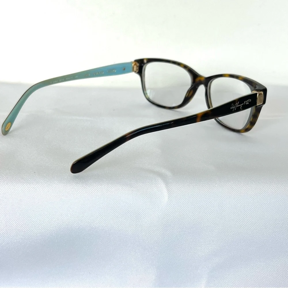 TIFFANY & CO TF 2084 8015 Cat Eye Brown Tortoise on Blue Prescription Eyeglasses